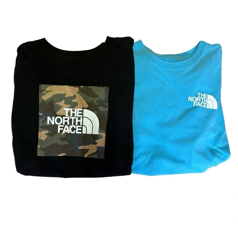 The North Face Mens Size Medium Short Sleeve Crew Neck Tee Shirt Cotton Lot of 2